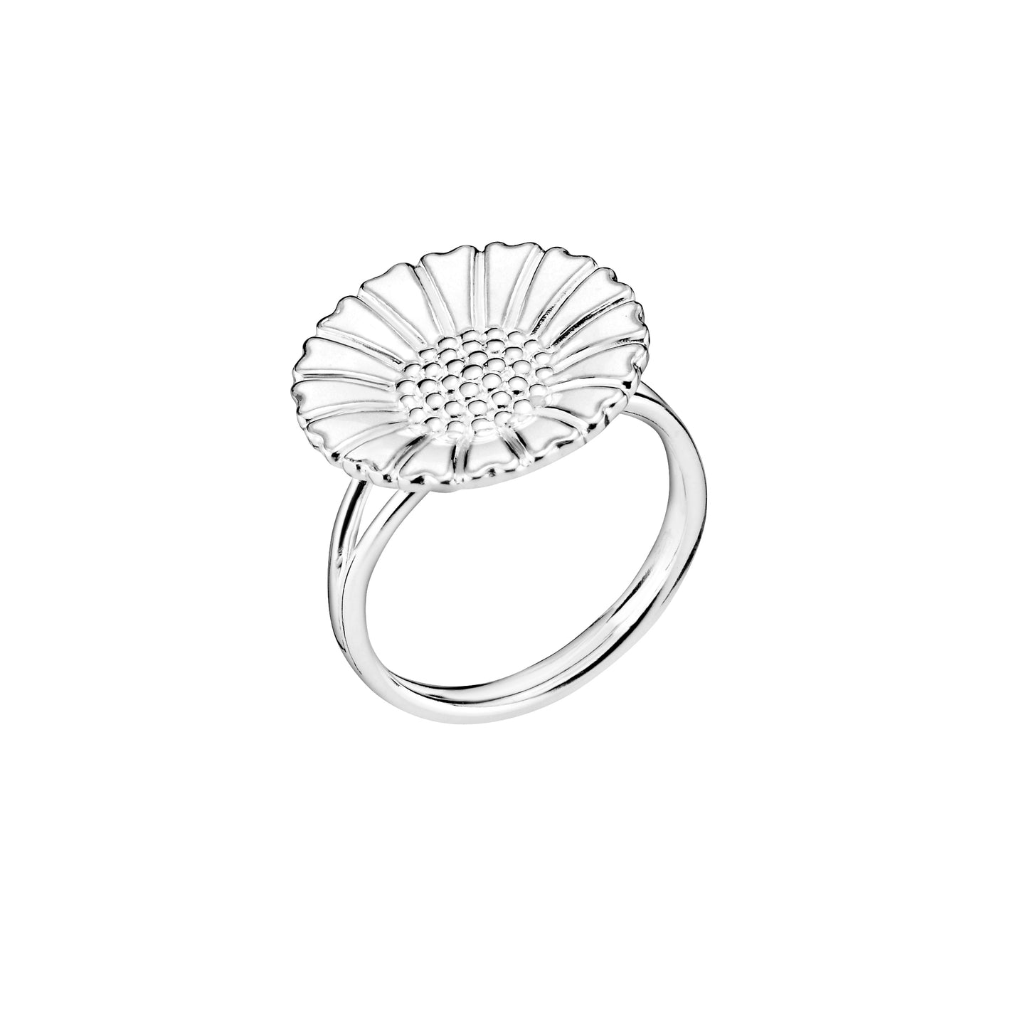 Marguerit Ring 18mm 24 kt Forgyldt - Sølv