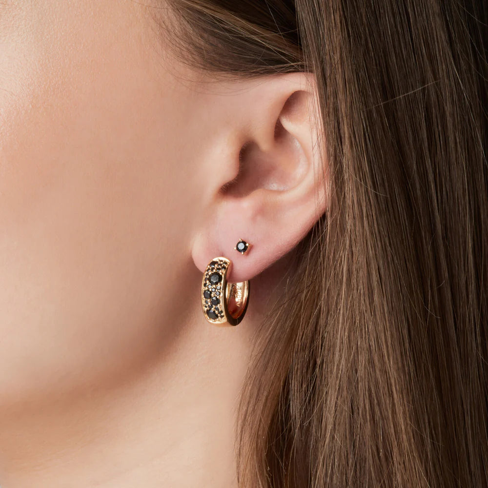 Sif Jakobs Jewellery Øreringe Princess Round Farvet 18 kt. forgyldt - Sort