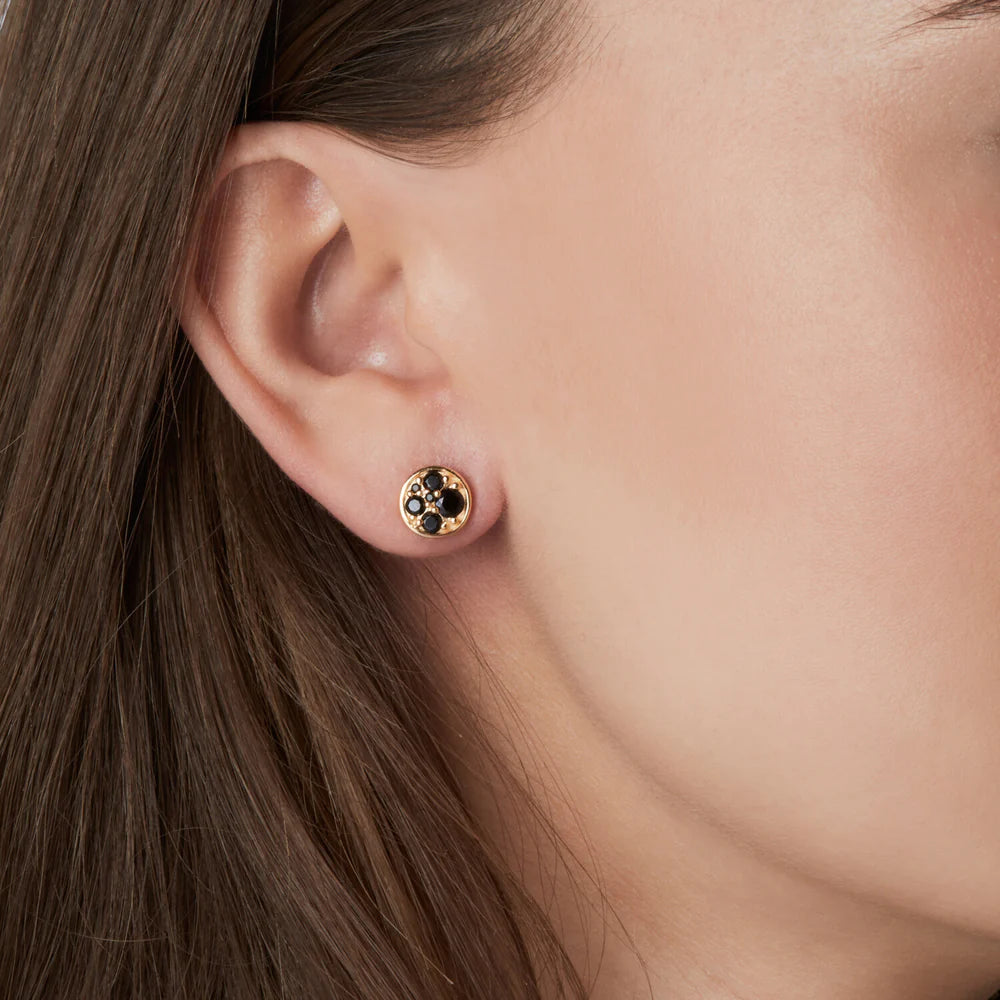 Sif Jakobs Jewellery Øreringe Novara Piccolo 18 kt Forgyldt - Sort