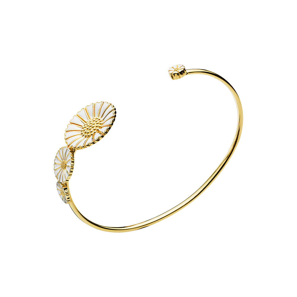 Marguerit Armring Dobbelt 18mm 24 kt Forgyldt