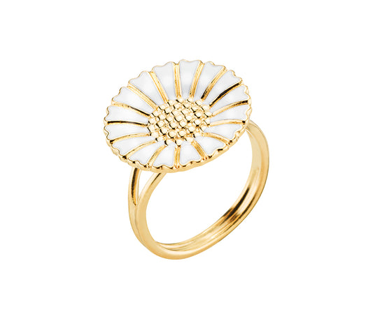 Marguerit Ring 18mm 24 kt Forgyldt - Guld